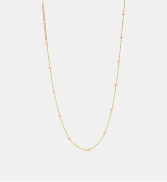 Collier chaine dorée et perles roses - Les Néréides - Multicolore