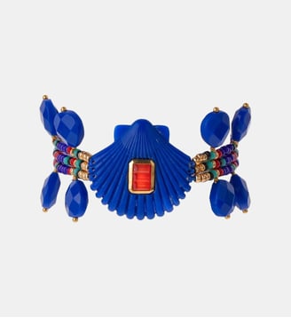 Bracelet ajustable avec perles et pampilles SHELLEY - Hipanema - Bleu indigo