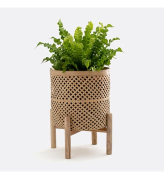 Cache-pot sur pied en bambou Ø31 - La Redoute Interieurs - Naturel