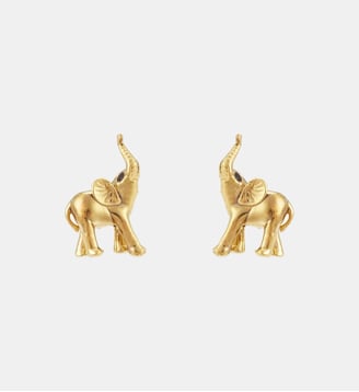 Boucles d'oreilles tiges Éléphant doré - Les Néréides - Doré