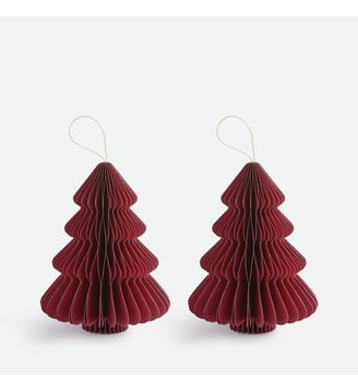 Lot de 2 sapins pliables, hauteur 20 cm - La Redoute Interieurs - Rouge