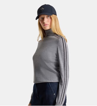Pull laryana col roulé coupe ajustée - Fusalp - Souris et noir