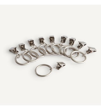 Lot de 10 pinces à rideaux - AM.PM - Métal brossé