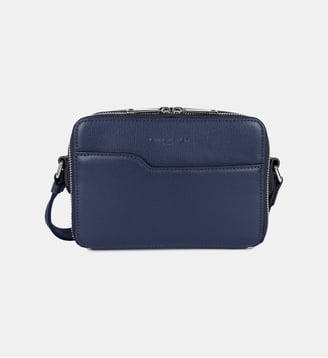 Sac trotteur Sierra Mathias en cuir - Lancaster - Bleu foncé