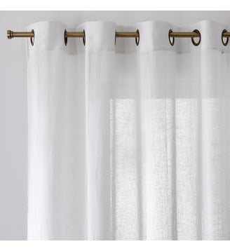 Voilage polyester et lin oeillet Aron - La Redoute Interieurs - Blanc