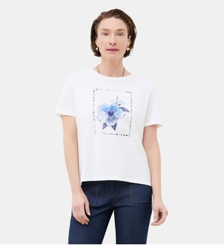 T-shirt tim-stamp - Motif imprimé - Caroll - Bleu marine