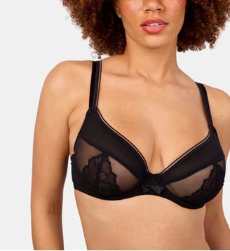 Soutien-gorge balconnet Intuition noir grande taille Maison Lejaby