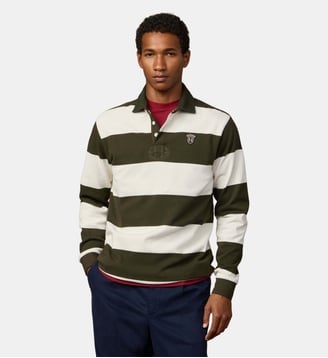 Polo De Rugby Peaks À Manches Longues Coupe Regular - Hackett London - Off white