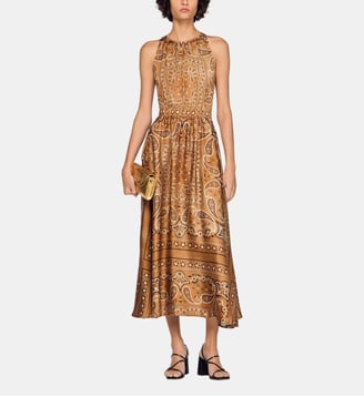 Robe longue imprimé bandana - Sandro - Marron et noir