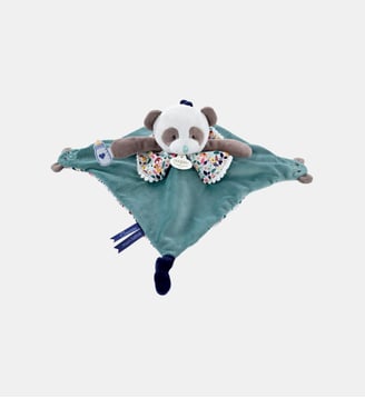 DOUDOU avec marionnette à doigt - Panda - Doudou Et Compagnie - Bleu