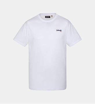 T-shirt noir brodé enfant - Schott - Blanc