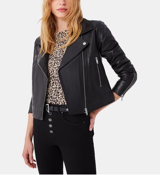 Blouson en cuir d'agneau - Ikks - Noir