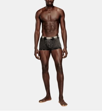 Boxer en coton avec imprimé intégral - Diesel - Gris foncé