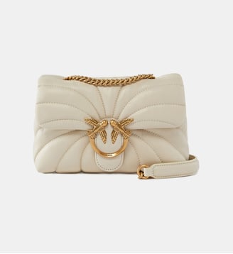 Mini sac à bandoulière love bag puff butterfly en cuir nappa - Pinko - Blanc