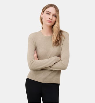 Pull mjanice 100% cachemire - Motif uni - Caroll - Sable