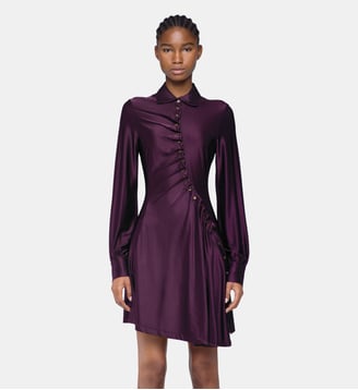 Robe mini drapée en jersey - Rabanne - Violet magenta