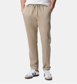 Jogpant de costume lin mélangé - Ikks - Beige foncé