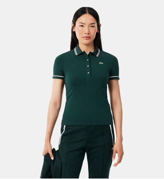 Polo L.12.D slim fit liserés - Lacoste - Vert blanc rose