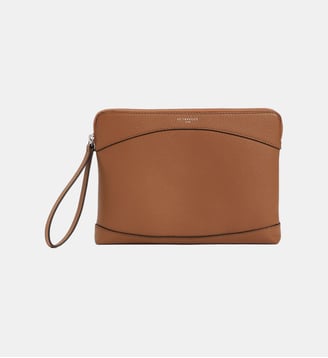 Pochette zippée en cuir grainé - Le Tanneur - Marron tan