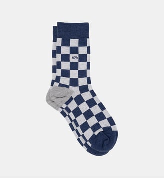 Chaussettes en coton peigné carreaux - Billybelt - Marron