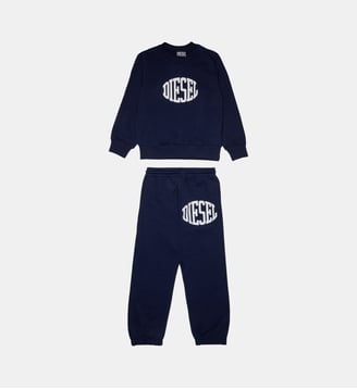 Combinaison en molleton avec logo - Diesel Kids - Bleu foncé