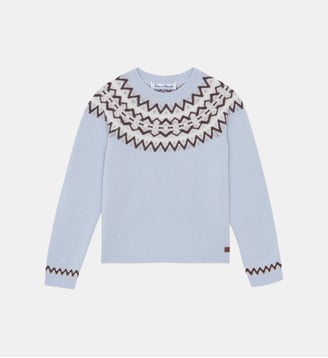 Pull -  Horizon laine maille jacquard - Tartine Et Chocolat - Bleu