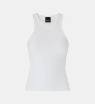 Débardeur en maille côtelée à logo pinko - Pinko - Blanc