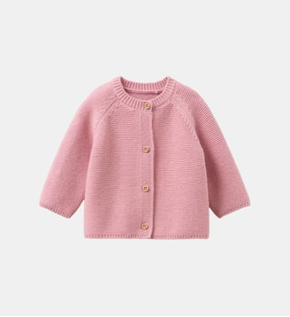 Cardigan Bébé en coton biologique - Cyrillus - Rose foncé