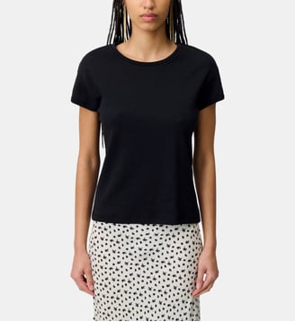 T-shirt Tomette Bis droit coton - Claudie Pierlot - Noir