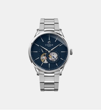 Montre automatique Initial Bleu foncé ICO - 40 - 009 Charlie Paris