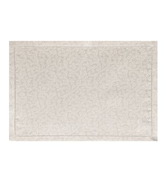 Set de table Portofino Fiori 100% lin - Le Jacquard Francais - Sabbia