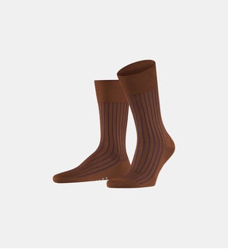 Chaussettes Shadow rayures-Gris foncé-43/44 - Falke - Marron intense