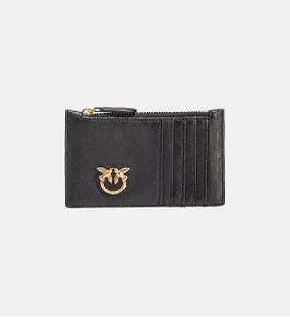 Porte-cartes zippé à motif en chevrons - Pinko - Noir et doré