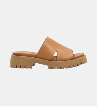 Mule erine - cuir lisse - Colisée Paris - Camel