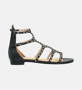 Spartiate madeline - cuir lisse - Colisée Paris - Noir