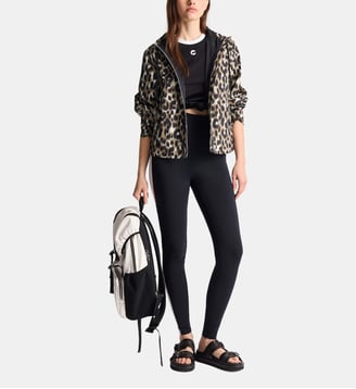 Blouson kasima leopard col capuche coupe regular - Fusalp - Léopard flou savane