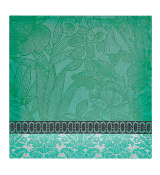 Serviette de table Escapade Tropicale 100% lin - Le Jacquard Francais - Vert