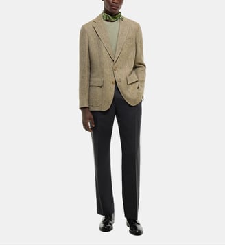 Veste souple en lin effet tweed - Fursac - Moutarde