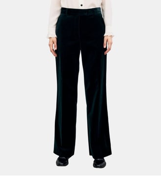 Pantalon large de tailleur en velours - MYA - Gerard Darel - Vert