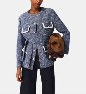 Veste 4 poches en tweed - Maje - Bleu