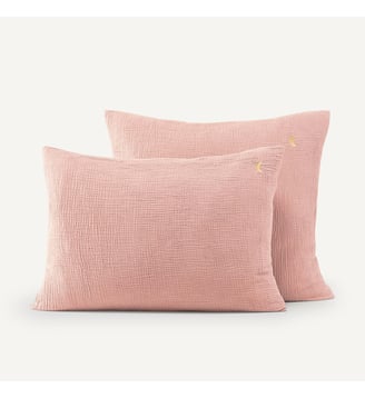Taie d'oreiller gaze de coton biologique - AM.PM - Rose