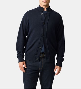Cardigan en coton et laine Ridgeview - Rodd & Gunn - Bleu nuit