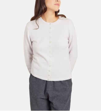 cardigan pression 12 ans en cachemire - Agnès b. - Gris sidéral