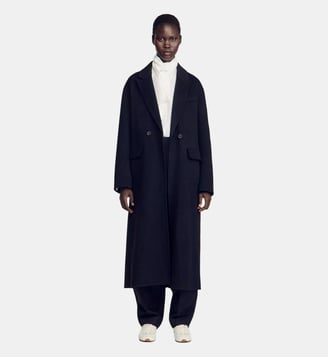 Manteau double face à studs - Sandro - Noir