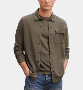 Chemise maille - Bompard - Kaki ombre