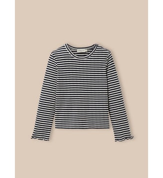 T-shirt en pointelle  - Coton biologique - Cyrillus - Rayure marine et écru