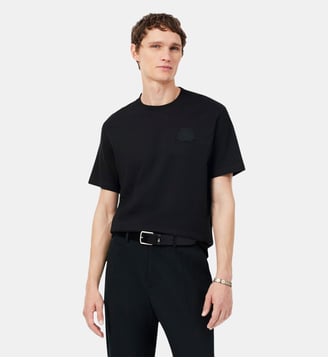 T-shirt jersey épais blason brodé - Lacoste - Noir