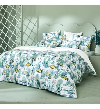 Parure de lit percale de coton - Garnier Thiebaut - Blanc
