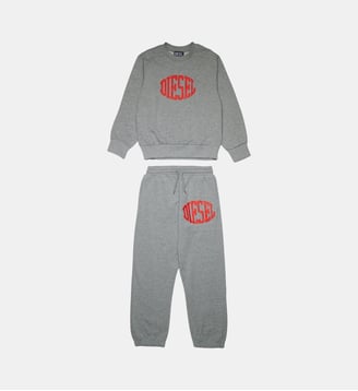Combinaison en molleton avec logo - Diesel Kids - Gris