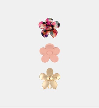 Set de 3 mini pinces à cheveux fleurs - Balaboosté - Rose